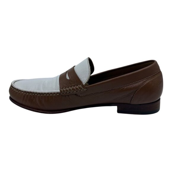 Florsheim Mens Beaufort Penny‎ Loafers 9D White/Cognac Leather Classic Style Pre main image 13